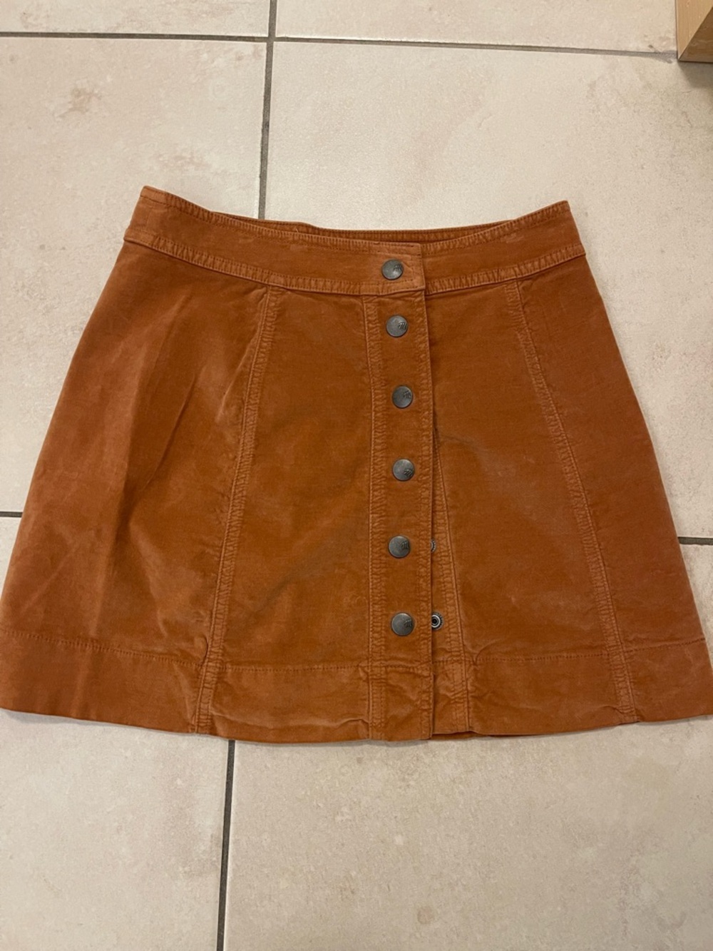 Madewell Velveteen A-Line Mini Skirt: Button-Front Edition